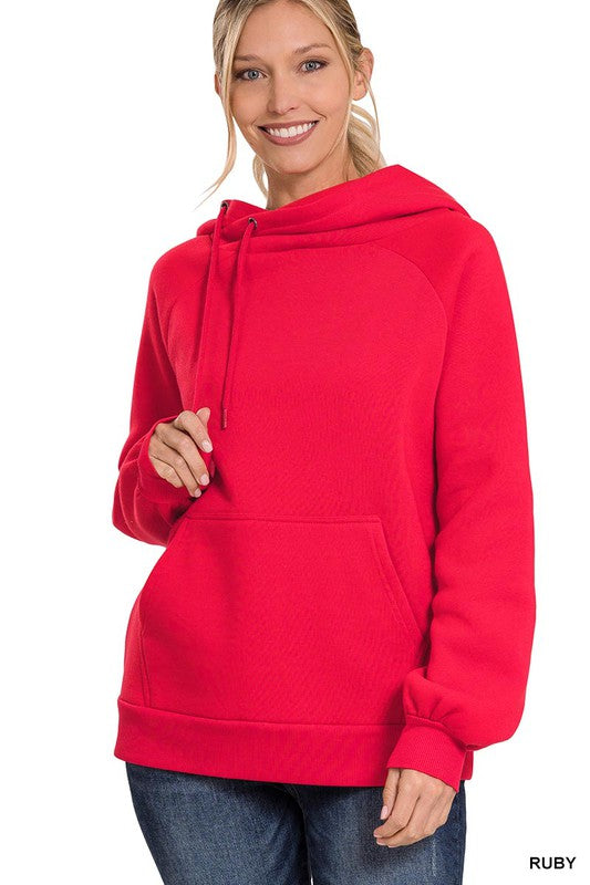 Side Hoodie Sweatshirt With kangaroo Pocket – Turquoise Heifer Boutique