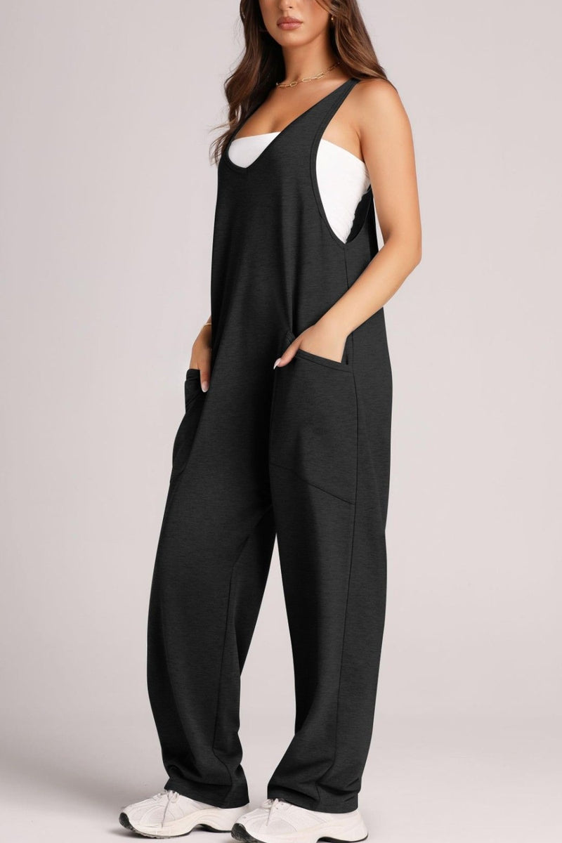 Monica Wide Strap Jumpsuit with Pockets