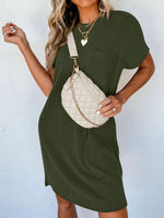 Rocco Ribbed Luxe T-Shirt Dress with Pocket