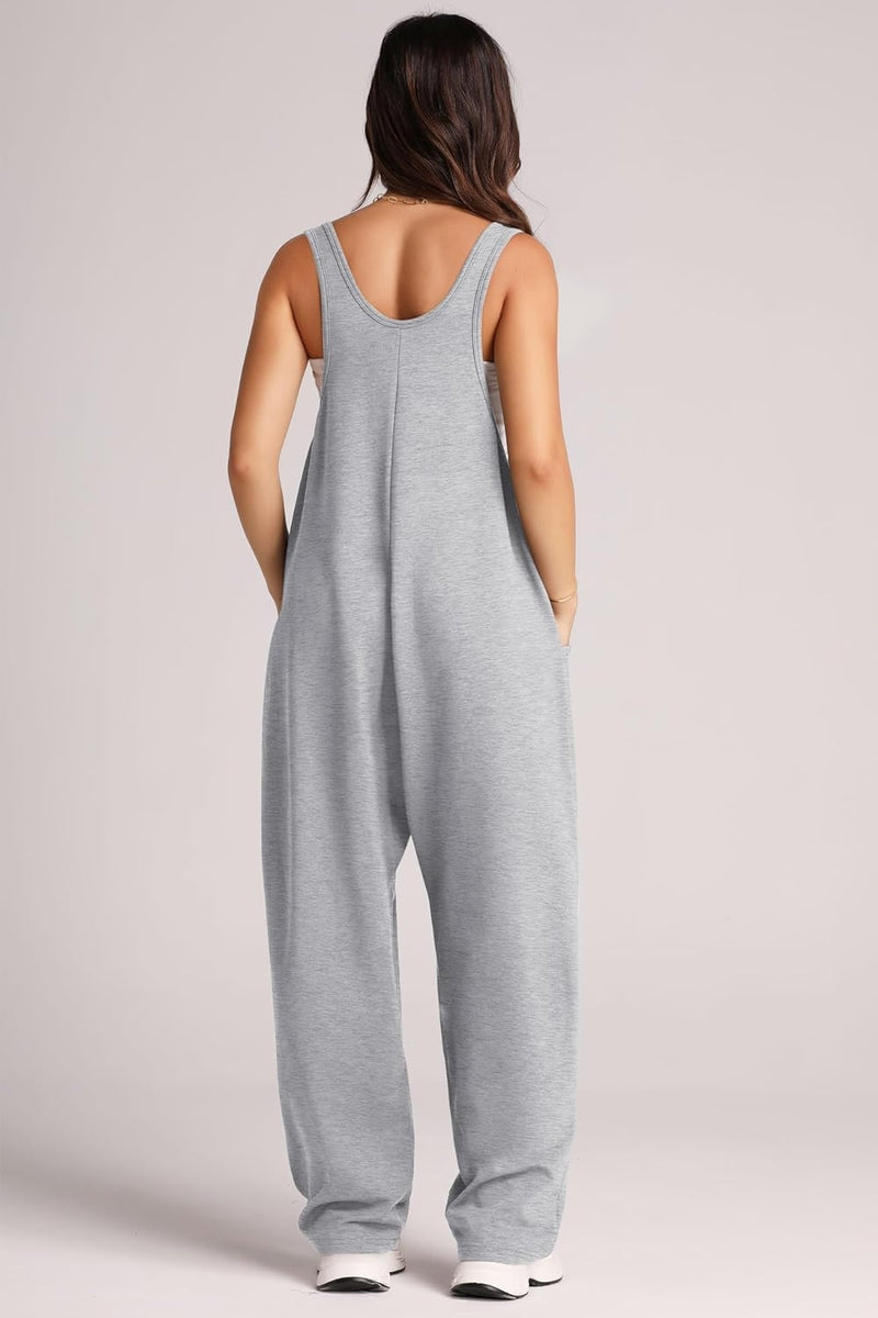 Monica Wide Strap Jumpsuit with Pockets