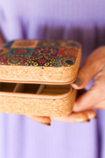 Mandala Patchwork & Cork Travel Jewelry Box