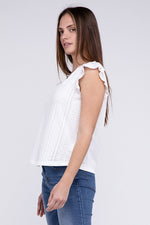 Ruffle Sleeve V Neck Top