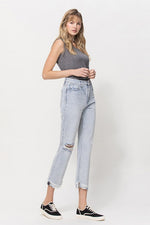 Super High Relaxed Cuffed Straight Jeans