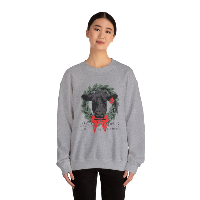 Merry Christmas Cow Crewneck Sweatshirt