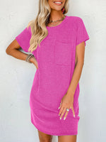 Rocco Ribbed Luxe T-Shirt Dress with Pocket