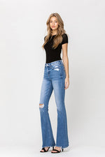 Flying Monkey High Rise Flare W/Flare Detail Jeans