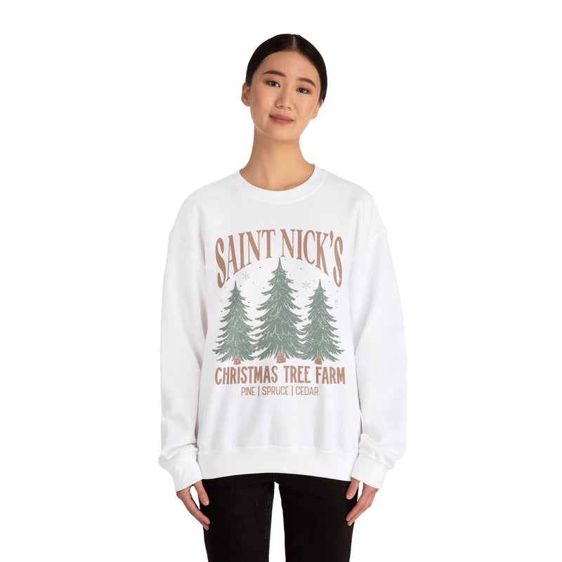 Saint Nicks Christmas Tree Farm Crewneck Sweatshirt