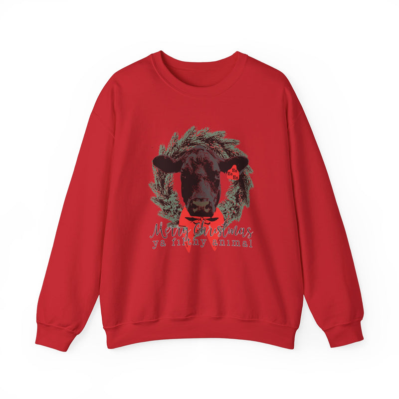 Merry Christmas Cow Crewneck Sweatshirt