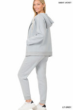 Zipper Hoodie Sweat Jacket & Sweat Pants Set