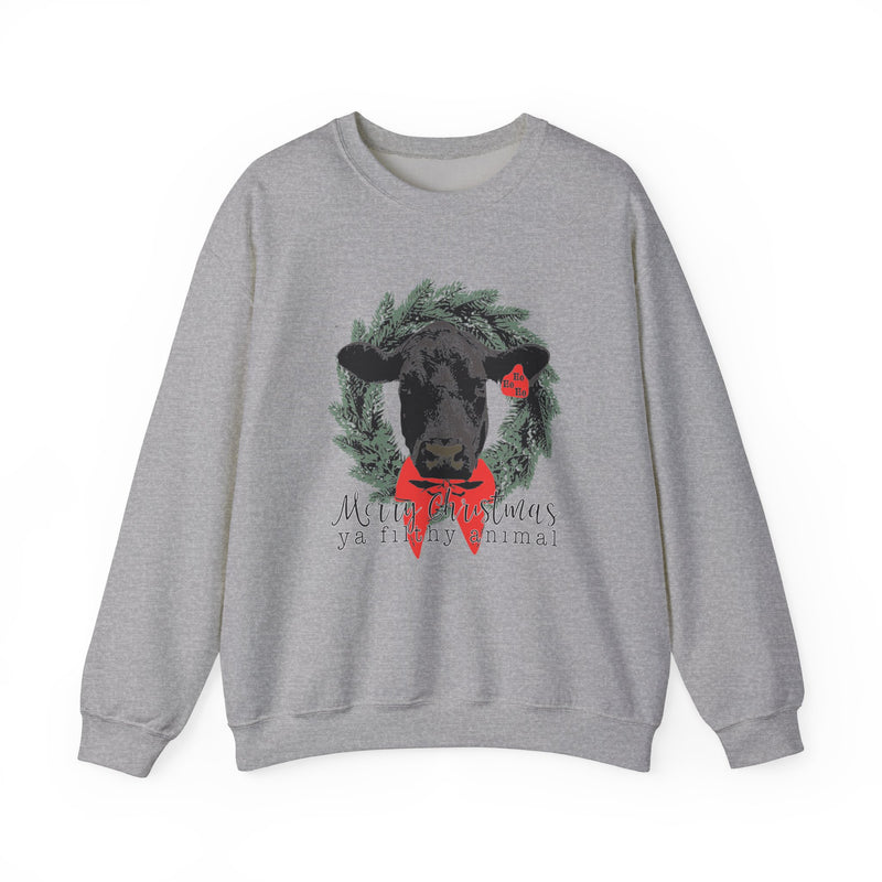 Merry Christmas Cow Crewneck Sweatshirt