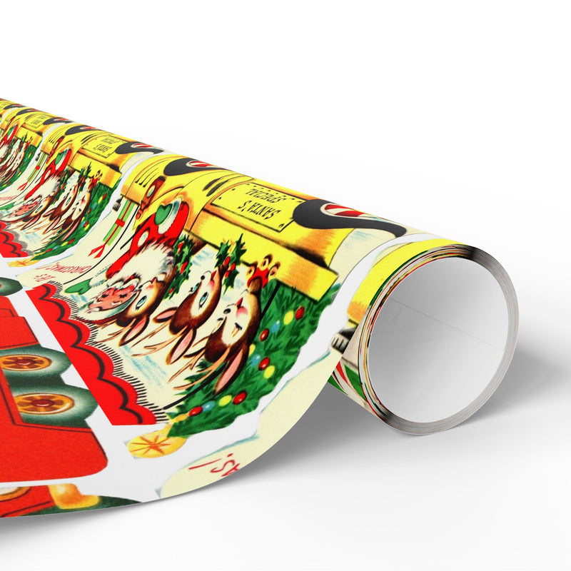 Vintage Santas Travels Wrapping Paper 30"x72"