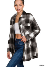 Oversized Yarn Dyed Plaid Longline Shacket