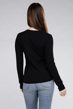 Cotton Crew Neck Long Sleeve T-Shirt