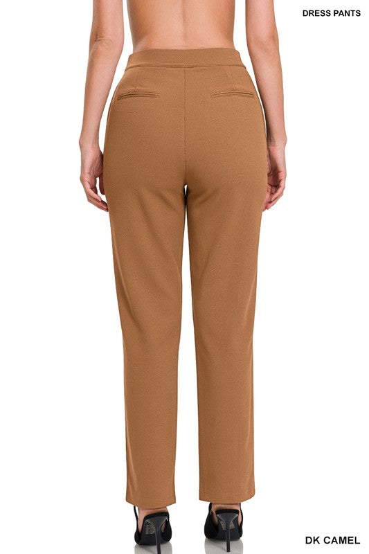 Stretch Pull On Scuba Crepe Dress Pant