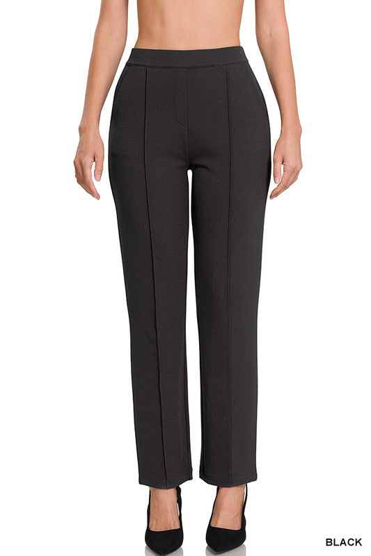 Stretch Pull On Scuba Crepe Dress Pant