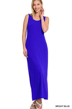 SLEEVESS FLARED SCOOP NECK MAXI DRESS