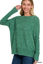 Brushed Melange acci Dolman Sleeve Sweater