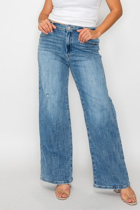 bytos High Rise Wide Leg Jeans with Pockets