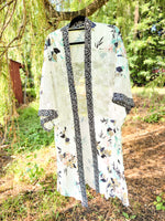 White Floral & Lace Patch Work Kimono