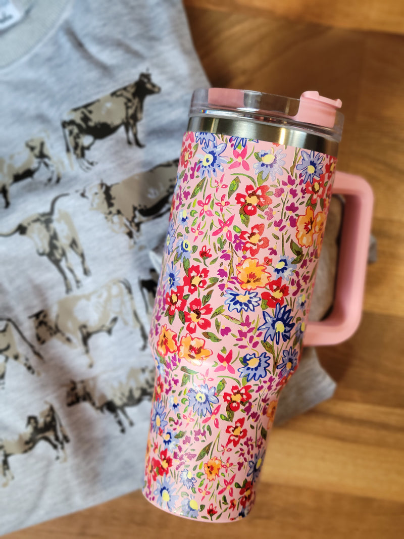 Floral and Dandy 40 oz Stainless Steel Traveler