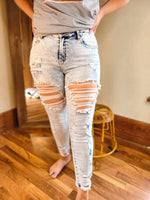 Vintage Stonewash High Rise Denim Skinnies by THB