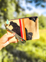 Evie Stitched Leather Wristlet and Crossbody