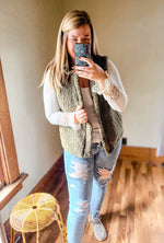 Edna Lined Sherpa Vest with Pockets