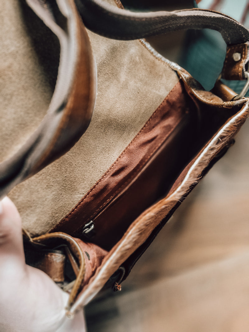 Cowhide Saddle Bag with Strap