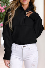 Lessie Quarter Zip Seam Detail Sweatshirt