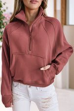 Lessie Quarter Zip Seam Detail Sweatshirt