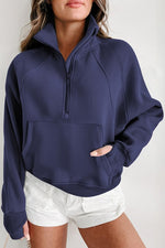 Lessie Quarter Zip Seam Detail Sweatshirt