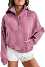 Lessie Quarter Zip Seam Detail Sweatshirt