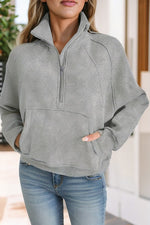 Lessie Quarter Zip Seam Detail Sweatshirt