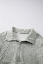 Lessie Quarter Zip Seam Detail Sweatshirt