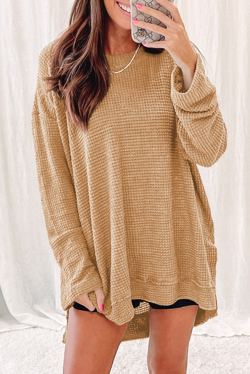 My Way Waffle Knit Pullover
