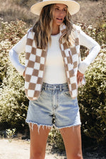 Checkered Sherpa Vest