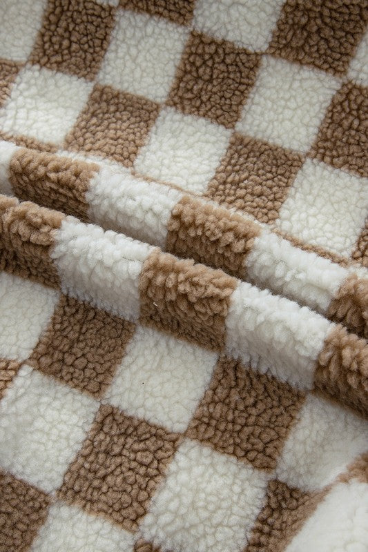 Checkered Sherpa Vest