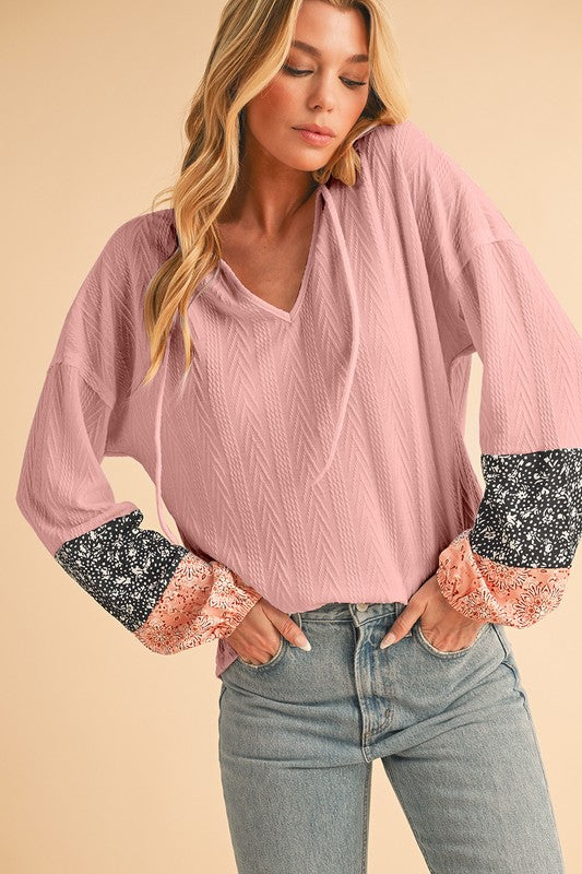 Floral Patchwork Textured Top