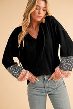 Floral Patchwork Textured Top