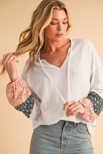 Floral Patchwork Textured Top