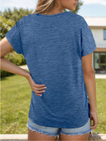 Pocketed Heathered V-Neck Tee