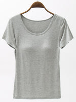 Finally Free Round Neck Modal T-Shirt with Bra