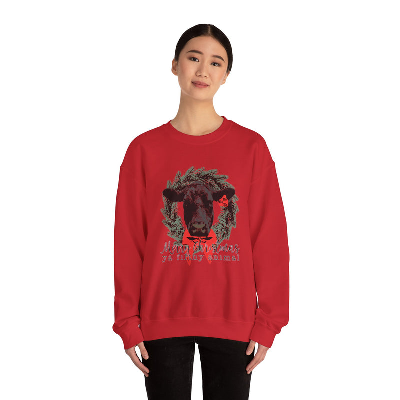 Merry Christmas Cow Crewneck Sweatshirt