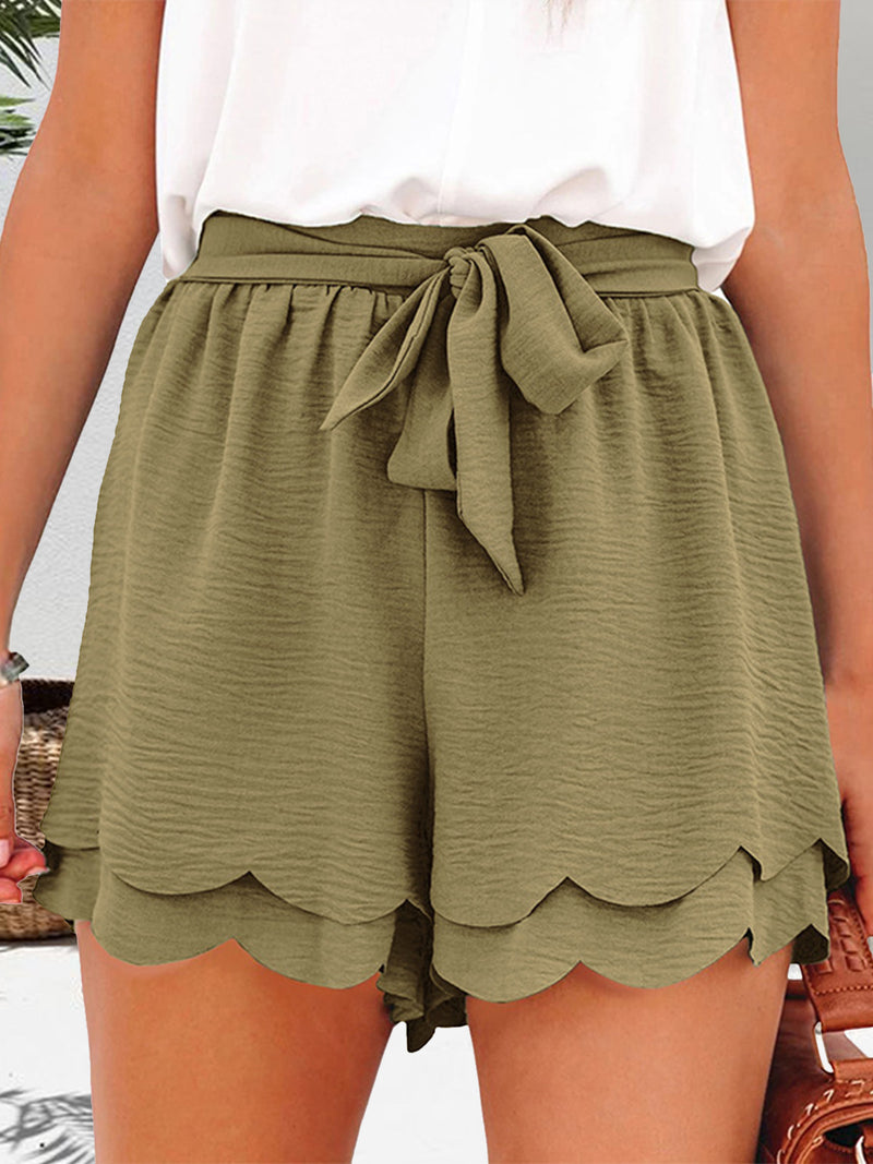 Moonlit Magic Scalloped Hem Shorts