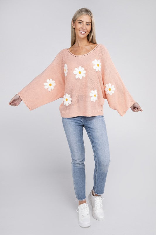 Flower Motif Sweater