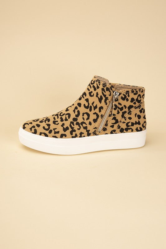 Route-S High Top Leopard Sneakers