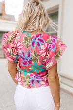 Flower Garden Flutter Sleeve Blouse