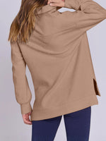 Nellie Textured High-Low Quarter Sweatshirt