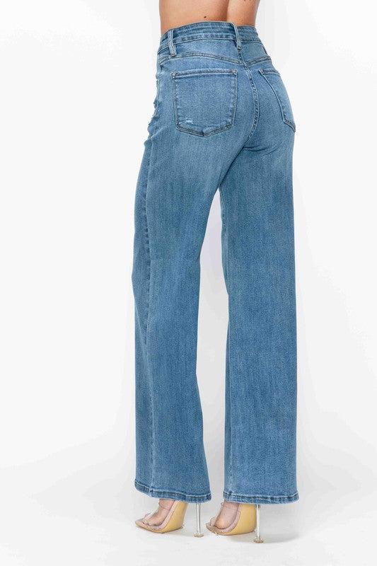 bytos High Rise Wide Leg Jeans with Pockets