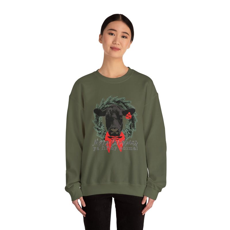 Merry Christmas Cow Crewneck Sweatshirt